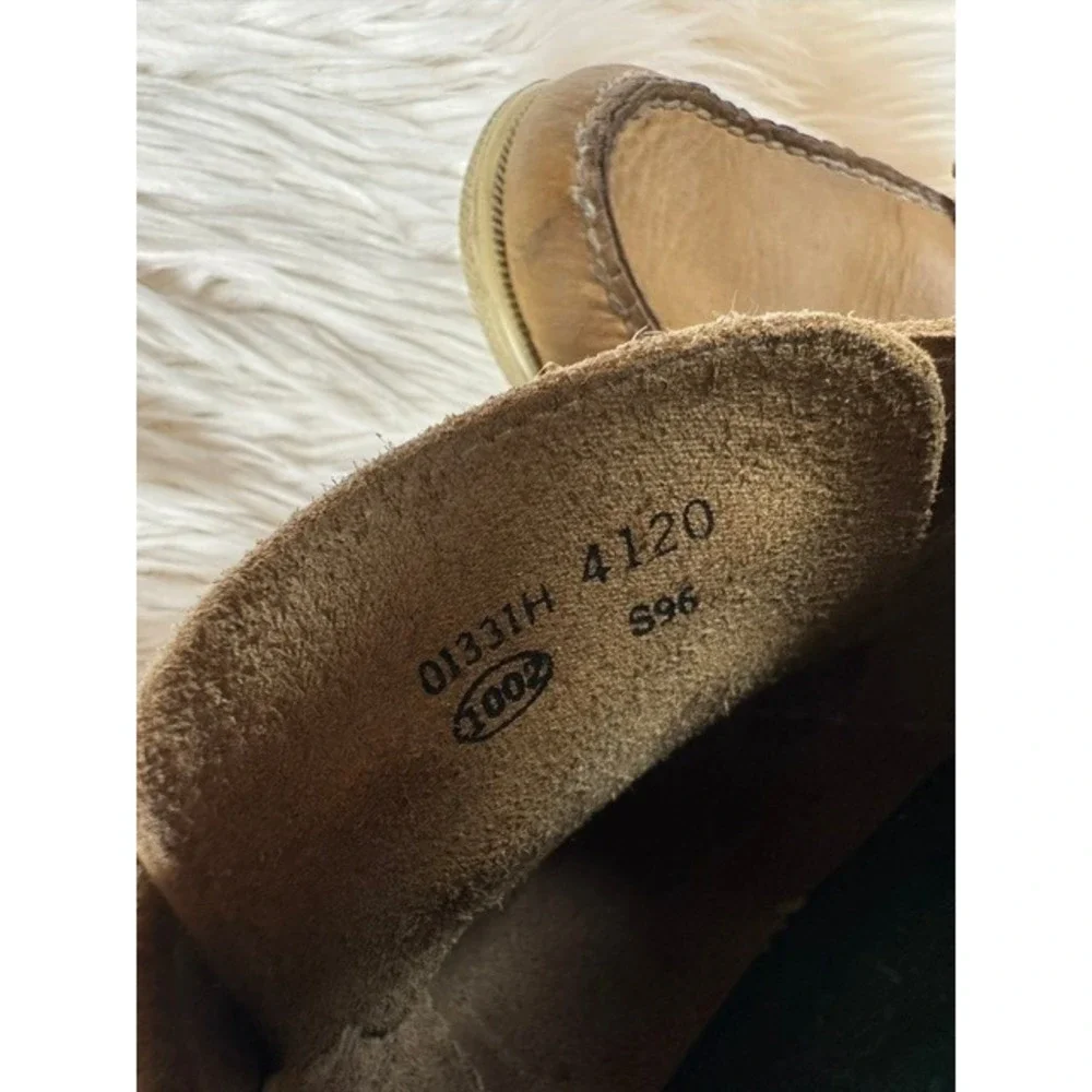Landrover Boat Shoes‎ Men 10 M Tan Leather All Terrain Green Accent Deck Loafers